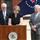 Secretary Schneider signing the Intergovernmental Cooperation Agreement to advance work on 10th Street and to move forward on 3rd Street Construction. [Andy Van Meter, Sangamon County Chairman (left), Ann L. Schneider, Secretary, Illinois Department of Transportation at podium (center) and Mike Houston, Mayor, City of Springfield (right) 